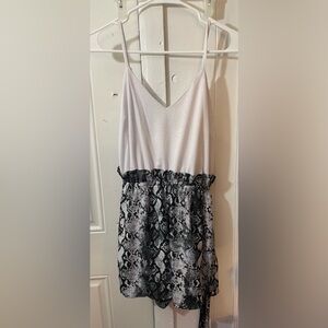 SNAKE PRINT WHITE ROMPER